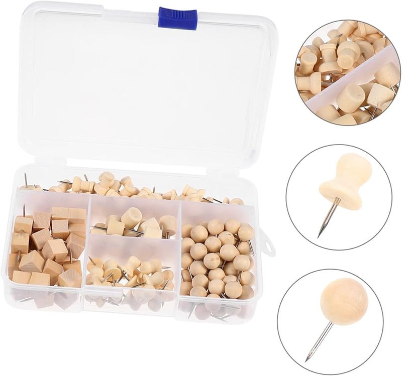 Wooden Map Push Pins Creative Elegant Bulletin Board Tacks for Office Cork Board - Image 2